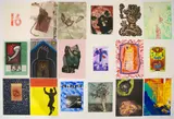 Frogman's Print & Paper Workshop Portfolio by Frogman's Print Portfolio, collage, hand coloring and annotated. The prints are individually, offered Jun 2023