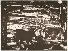 BULL PEN by James McGarrell, 1986, Lithograph, offered Jun 2023