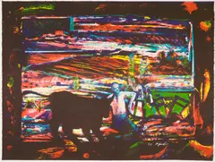 BULL PEN by James McGarrell, 1986, lithograph, offered Jun 2023