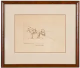 Indian Pony and Trovois by Illustration Art, Pen and ink on paper. Signature illegible. Circa 1900, offered Mar 2023
