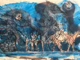 Moon Watchers by Jack, 1987, aquatint, offered Mar 2023