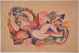 Mermaid by Alexander Girard, 1946, Gouache, watercolor and print techniques on artist board, offered Dec 2022