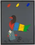 Duck out of Water by Raymond Saunders, 1975, Lithograph and silkscreen with collage, offered Dec 2022