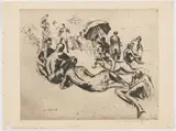 Summer on a Harbor Beach (Good Harbor Beach Gloucester) by William Meyerowitz, Etching Annotated in pencil: Circa 1940, offered Dec 2022