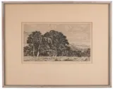 Clouds over Manchester by Luigi Lucioni, 1941, Etching, offered Dec 2022