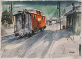 Providence, Rhode Island Train Yard by W. Spencer Crooks, Watercolor on paper, offered Dec 2022