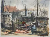 Gloucester Harbor by Jerri Ricci, Watercolor on paper, offered Dec 2022