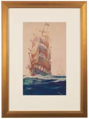 Mast Ship by Anthony Thieme, Watercolor on paper, offered Dec 2022