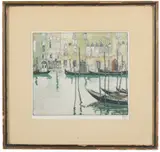 Venice by Hans Figura, Aquatint. Monogram in pencil bottom right, offered Dec 2022