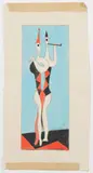 Modernist Harlequins by George Dergalis, 1958, Gouache on paper, offered Dec 2022