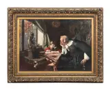 De tekenles (The Drawing Lessons) by Harry Jochmus, oil on canvas, sold Jun 2024