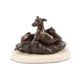 Untitled (Greyhounds) by D.L. 'Debbie' Engle Fnss, bronze, sold Jun 2024