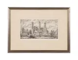 Skyline from Pier 10 by Reginald Marsh, etching on paper, sold Jun 2024