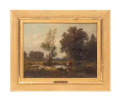 Untitled- Landscape by William Hart, 1888, oil on canvas, sold Jun 2024