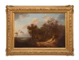 Untitled - Highway Landscape with River by Edourd Wadin, 1881, oil on canvas, sold Jun 2024