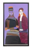 Untitled - Female Figural Portrait by Robbie Tillotson, acrylic and mixed media on paper, sold Jun 2024