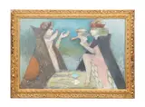 Untitled - Mythical Figural Composition with a Fawn - 1988 by Phillip J. Thompson, oil on canvas, sold Jun 2024