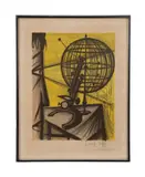 Microscope - 1968 by Bernard Buffet, lithograph on paper, sold Jun 2024