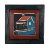 Untitled - House by Jimmy Lee Sudduth, oil on panel, sold Jun 2024