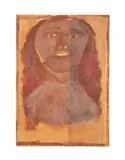 Woman From India by Jimmy Lee Sudduth, oil on plywood panel, sold Jun 2024