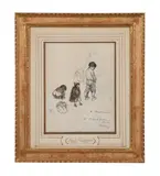 Untitled - Double Sided Study of Figures including Children - 1939 by Pavel Tchelitchew, ink on paper, sold Jun 2024