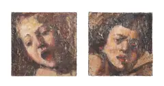 Self-Caravaggio and Me - 2006 by Rimi Yang, oil on wood panel, sold Jun 2024
