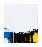 Untitled - Light Blue Abstract - 2012 by Alex Brewer aka 'Hense', paint and mixed media on wood board, sold Jun 2024