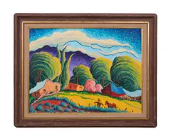 The Scarecrow - 1991 by Kim Douglas Wiggins, oil on canvas, sold Jun 2024