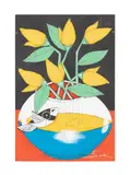 Untitled - Still Life with Yellow Flowers - 2024 by Michael Banks, acrylic and mixed media cut out on board, sold Jun 2024