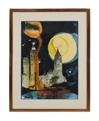 Manhattan Skyline (Tarot Series) - c. 1976 by Salvador Dalí, lithograph on Japon paper, sold Jun 2024