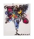 Untitled - Floral Bouquet Still Life by Steve Lyall Penley, acrylic on canvas, sold Jun 2024