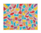Untitled - Bright Geometric Shapes - 2024 by Sam Ezell, oil on canvas, sold Jun 2024