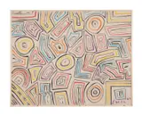 Untitled - Lines in Geometric Shapes - 2024 by Sam Ezell, oil on canvas, sold Jun 2024