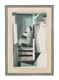 Untitled - Cubist Woman on Studio Stairs by Benton Murdoch Spruance, lithograph on paper, sold Jun 2024