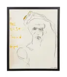 The Unseen Hand Shepard by Todd Murphy, charcoal and mixed media figural drawing on paper, sold Jun 2024