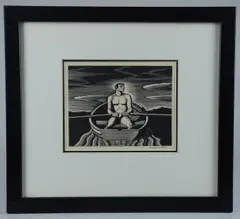 Oarsman by Rockwell Kent, woodcut print, sold Dec 2018