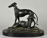 Untitled by Antoine-Louis Barye, bronze whippet dog sculpture, sold Dec 2018