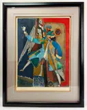 soldier by Andrei Gennadiev, aquatint etching, sold Nov 2022