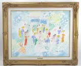 titled The Ball by Charles Cobelle, mixed media on canvas, sold Nov 2022