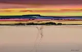 Plateau Landscape at Dawn by Richard Rennie, watercolour on paper, sold Jul 2021
