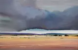 Landscape with Overcast Sky by Richard Rennie, watercolour on paper, sold Jul 2021