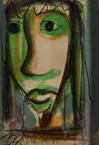 Portrait of Christ by Frans Claerhout, pastel on paper, sold Jul 2021