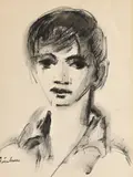 Portrait of a Young boy by Carl Büchner, oil pastel on paper, sold Jul 2021