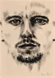 Portrait of Man with Goatee by Banele Khoza, 2014, pastel on paper, sold Jul 2021