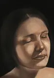 Portrait of a Lady with Closed eyes by Hanneke Benadé, 2004, pastel on paper, sold Jul 2021