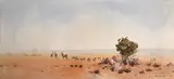 Bushveld Landscape with Kudu by Bert Lewington, watercolour on paper, sold Jul 2021