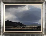 Landscape with  Distant Town by Hannes Du Plessis, oil on canvas, sold Jul 2021