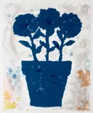 Untitled by Donald Baechler, pochoir in colors on handmade paper, sold Jan 2021