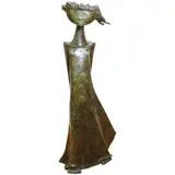 Untitled by Ángel Botello, bronze sculpture of a girl in the wind, sold Jan 2021