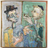 La Palabre," 1965 by Paul Augustin Aizpiri, watercolor and gouache, sold May 2021